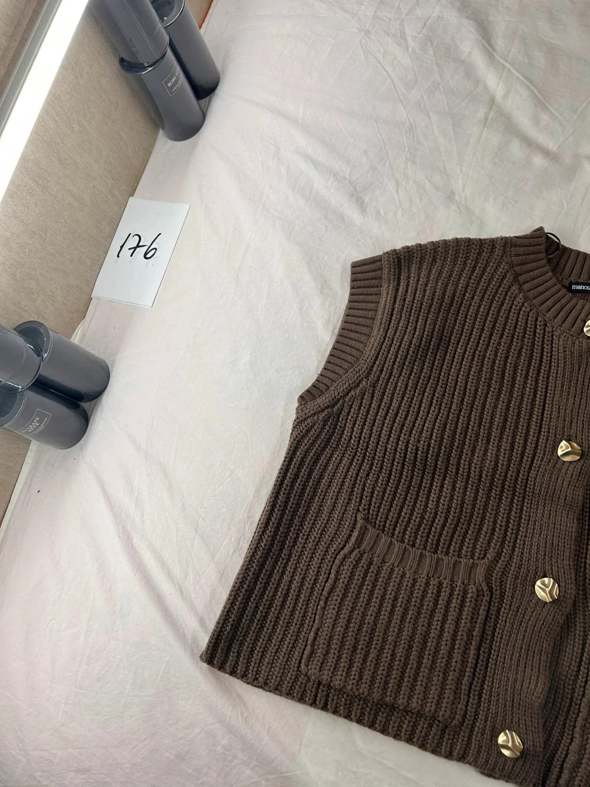 Vintage brown manoukian cardigan vest – photo 3